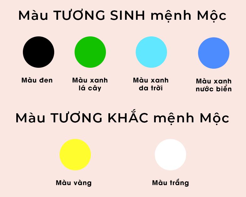 Cách phối màu chủ đạo mệnh Mộc trong nội thất